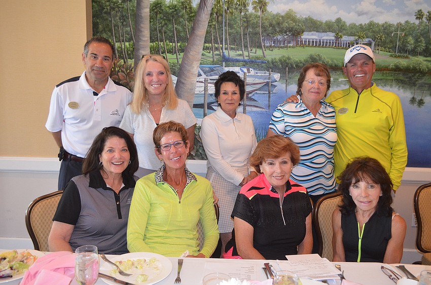 Front: President Suzanne Reiman, Vice President Pat Goldwater and board members Carol Scarbrough and Betsy Granite; Back: Longboat Key Club General Manager Jeff Mayers, board members Christine Wallace, Sandy Finnegan and Barbara Lachmann and Key Club Dire