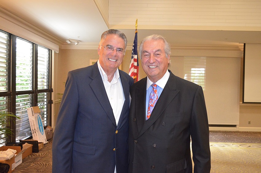 Armando Linde and Republican Club President Joe McElmeel