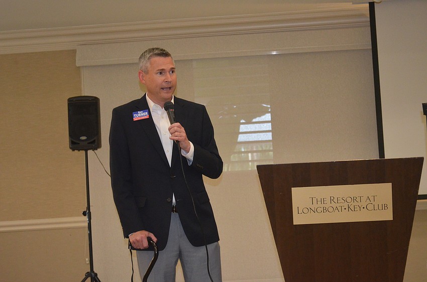 Ron Turner, who is running for Sarasota County supervisor of elections, speaks.