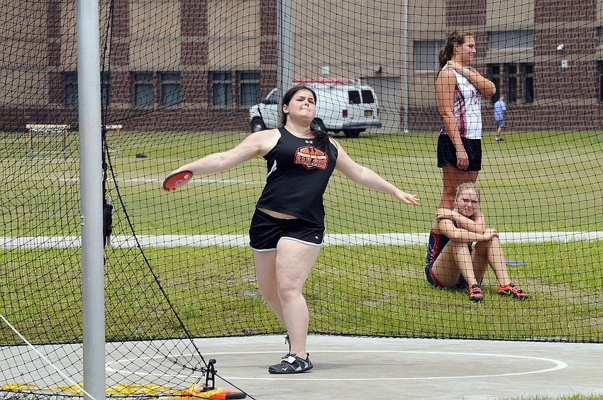 Sarasota's Alexis Kaplan competed in the discus.
