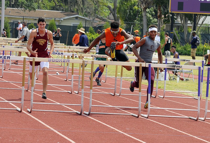 Sarasota's Julian Tyler won the 110-meter hurdles in 14.73 seconds.