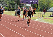 Lakewood Ranch junior Sophia Falco ran away from the field in her preliminary heat of the 100-meter dash.