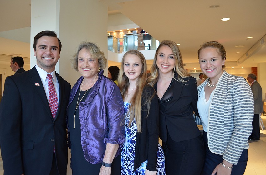 Sen. Nancy Detert with Justin Taylor, granddaughters Lisa and Stephanie Detert and Jessica Taylor