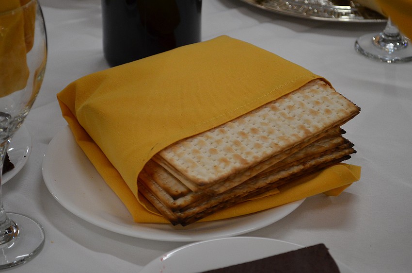 Traditional Matza flatbread was served alongside the Seder dinner.