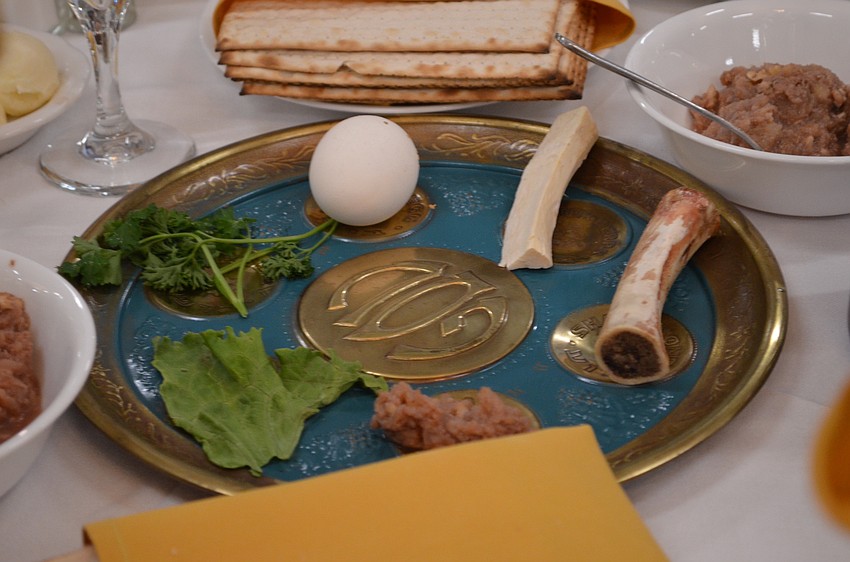Each of the six items on a Seder tray has a symbolic meaning.