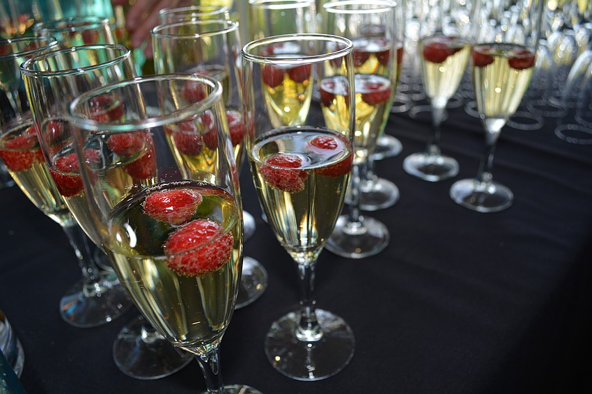 Guests enjoyed a raspberry-inspired drink to start the night.
