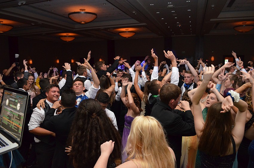 Students took over the dance floor for the Sarasota Military Academy Prom at the Hyatt.