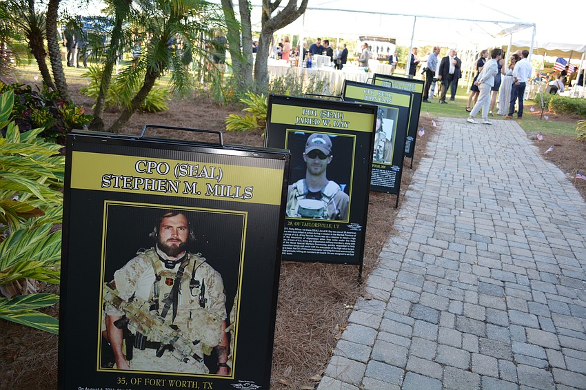 The stories of soldiers lined the walkway.