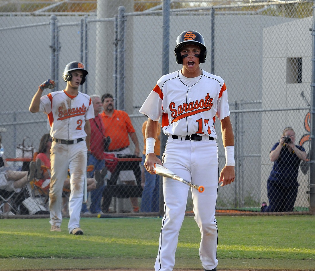 Sarasota senior Vaun Brown drove in a pair of runs and scored a run to help lead the Sailors to a 10-0 victory against Lakewood Ranch in the Class 8A-District 8 championship April 21.