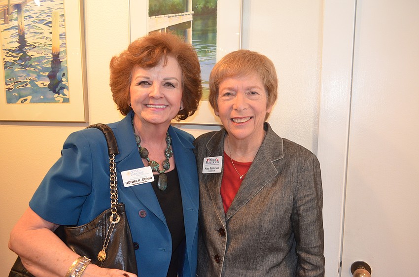 Donna Dunio, of the Aging in Paradise Resource Center, and State Senate candidate Nora Patterson