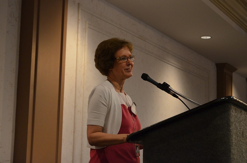 Sarasota County Schools Superintendent Lori White congratulates students.