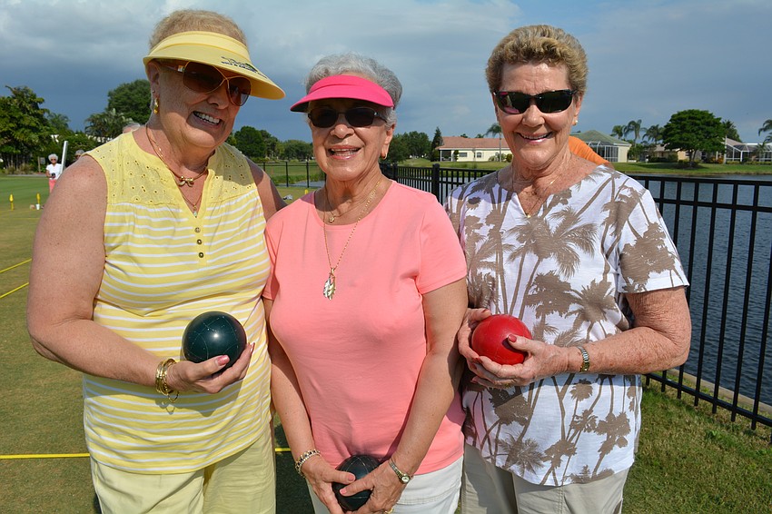 Joyce Leone, Gina Adjan and Maureen Rudy play together. It was Rudy's first time.  