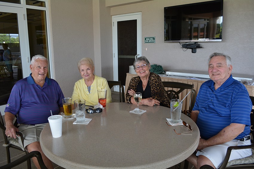 Ralph and Janice Hollmeyer sit for the bocce bash with Adie and Ira Abelson.