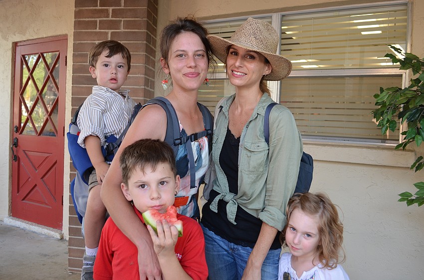 Lindsay Adam, Vincente and Samuel Zegers with Jen King-Elliot and Vivian Elliot