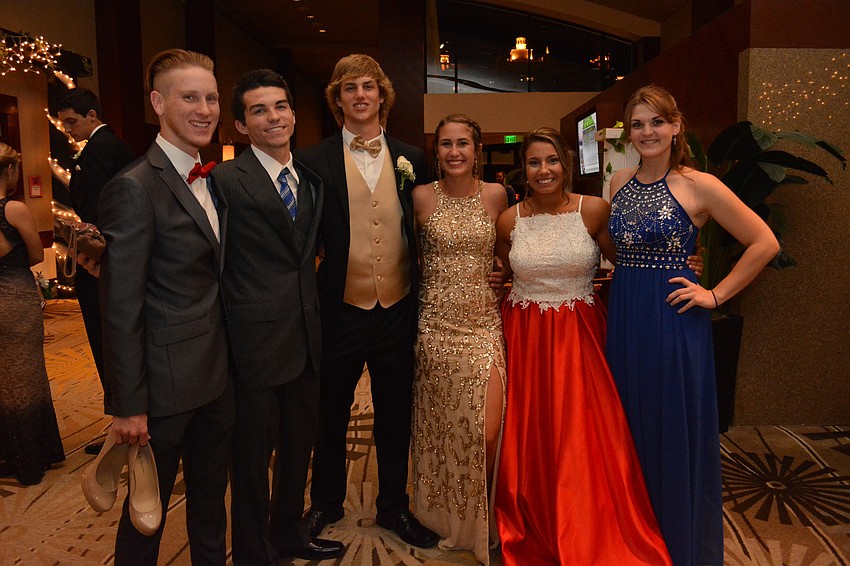 Zane Sever, Daniel Richards, Tyler Weott, Kylie Duquette, Emma Hart and Jaimie Gilmore are all smiles.
