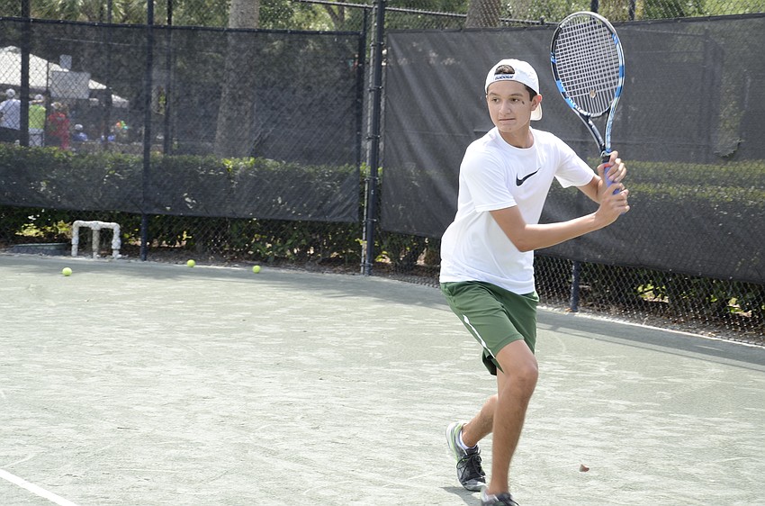Nick Radzanowski of Osprey plays a singles game.