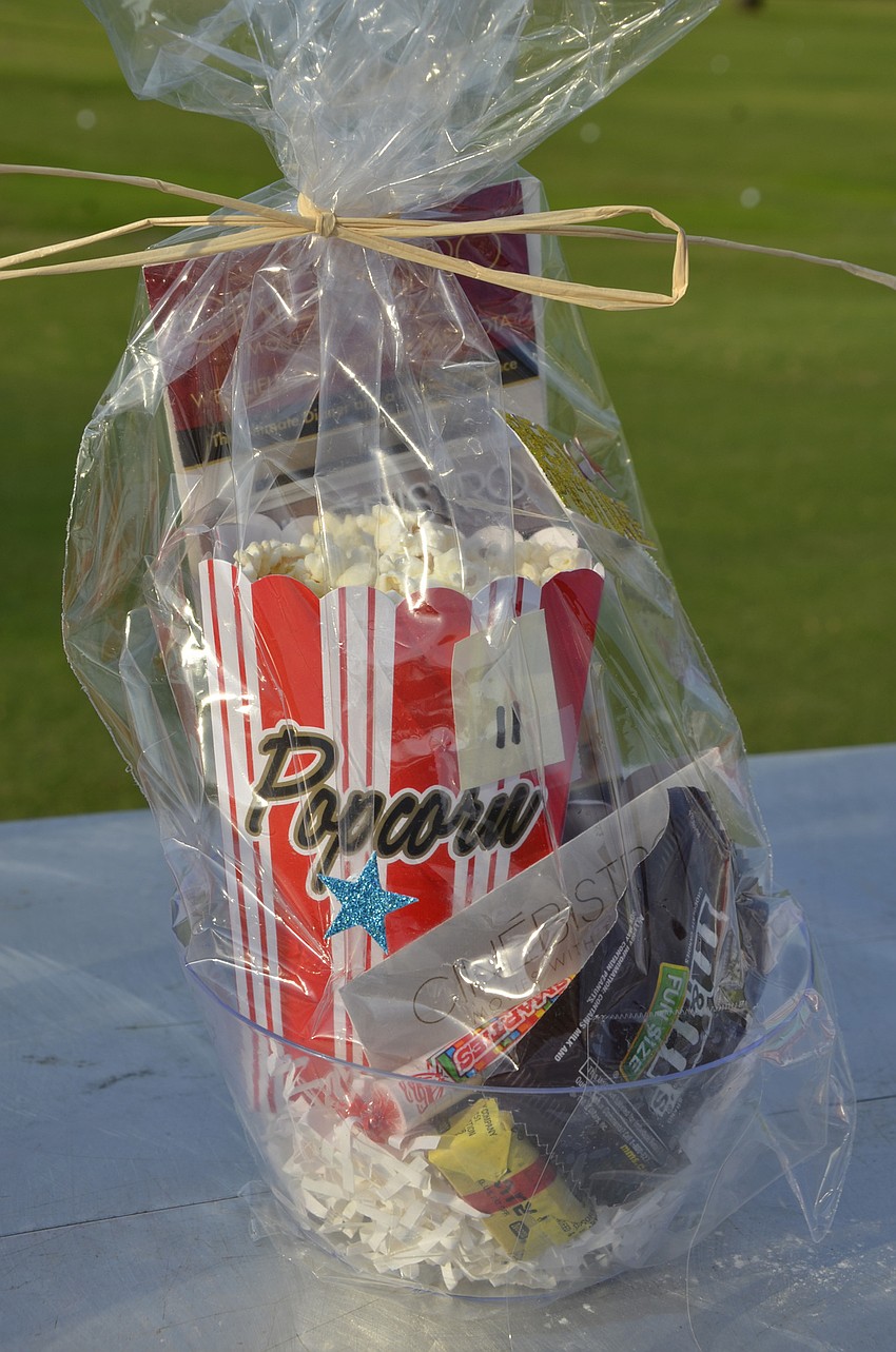 Raffle baskets kept with the theme of the evening.