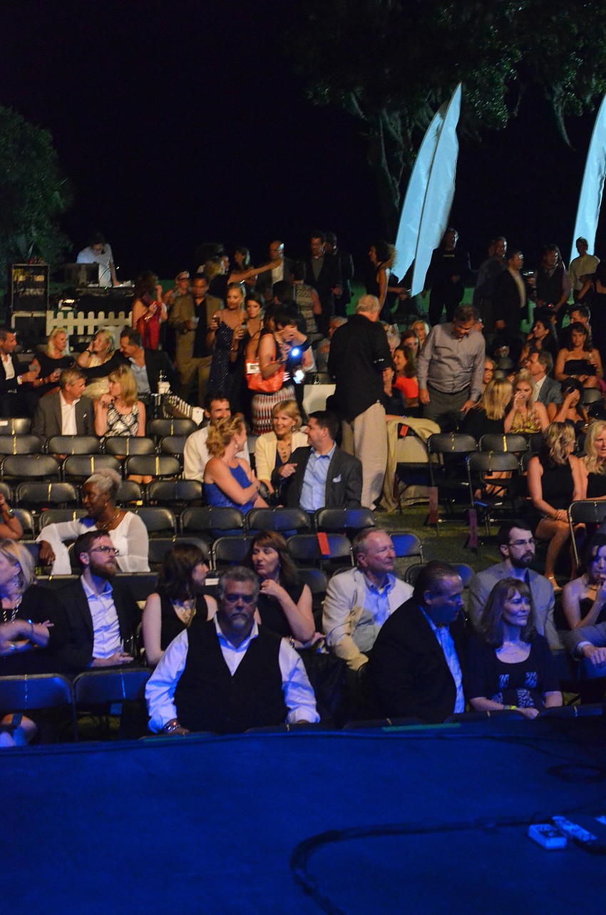 Guests made their way from the event tent to the stage for the Joan Jett and the Blackhearts show.