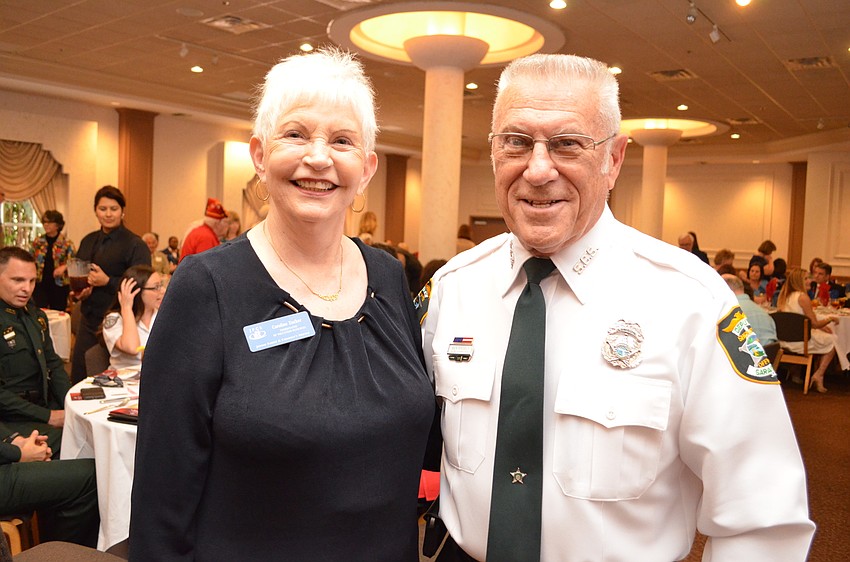 Sarasota County School Board member Caroline Zucker and retired Army Col. Ben Knisely.