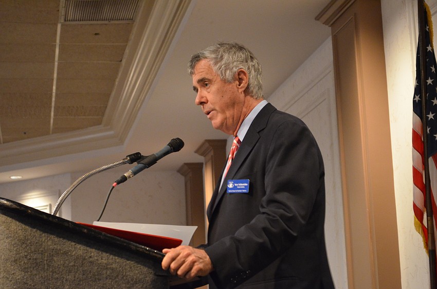 JFCS Board Chair Elect Steve Seidensticker steps in for the presentation to welcome guests.