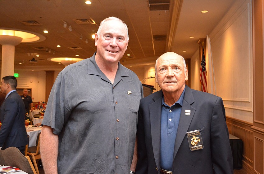 Sarasota County Veterans Commission Vice President and Chaplain Ted Smith and retired Marine Corps. Capt. Tom Smith.