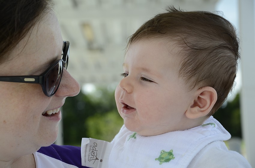 Maggie Seldi and her son Gabriel came to Willis to represent the ice cream sponsors, Moricz and Varone Orthodontics.