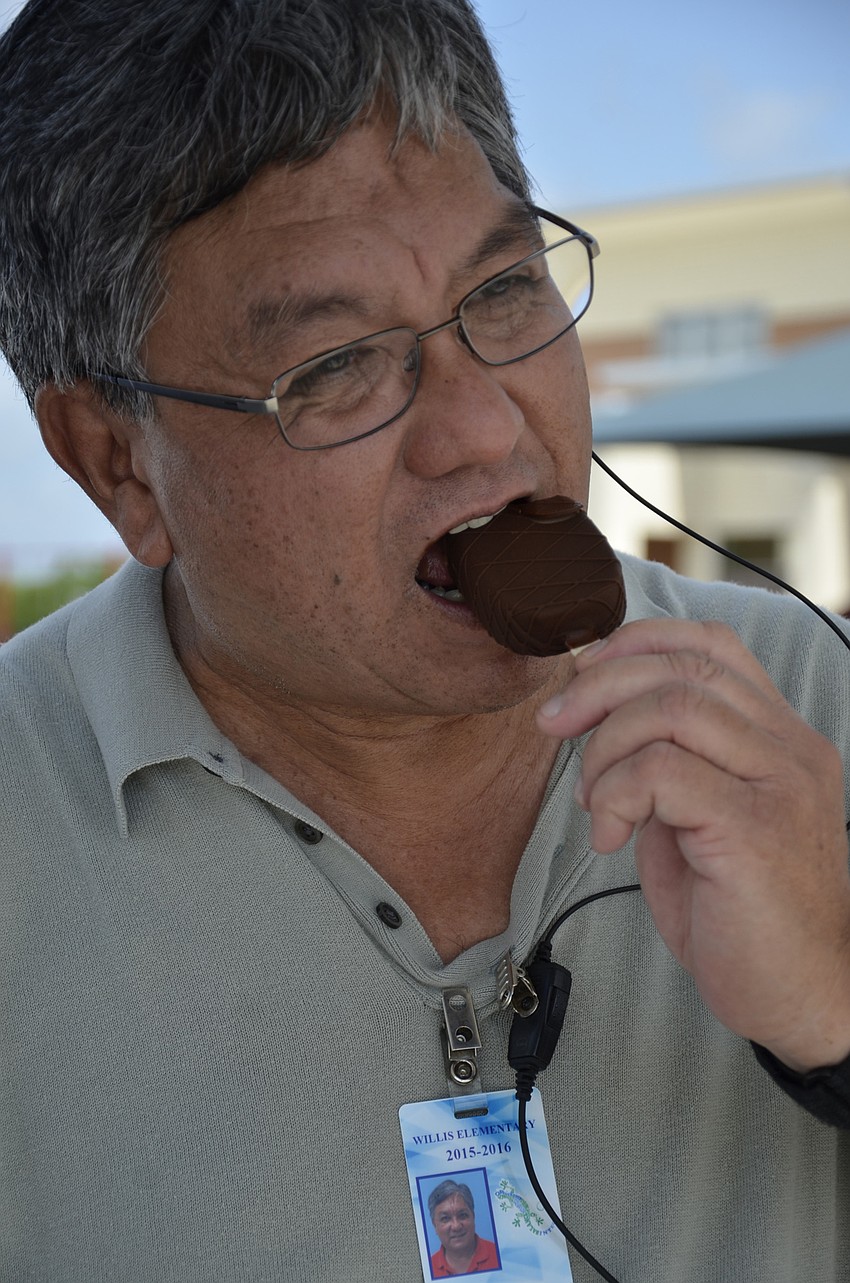 Guy Wainio-Oato picked out his ice cream bar while telling riddles, such as: 