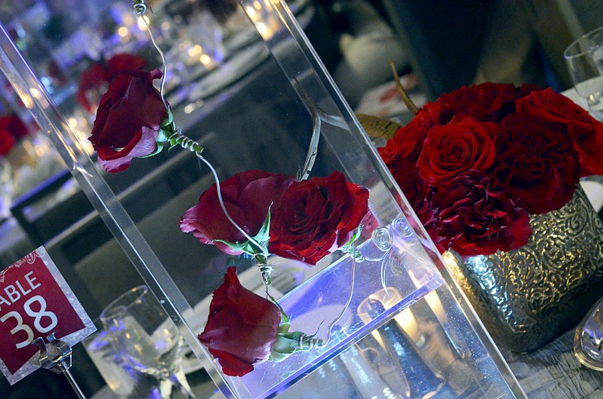The decor was simple — red roses, which are the official flower of the Kentucky Derby.