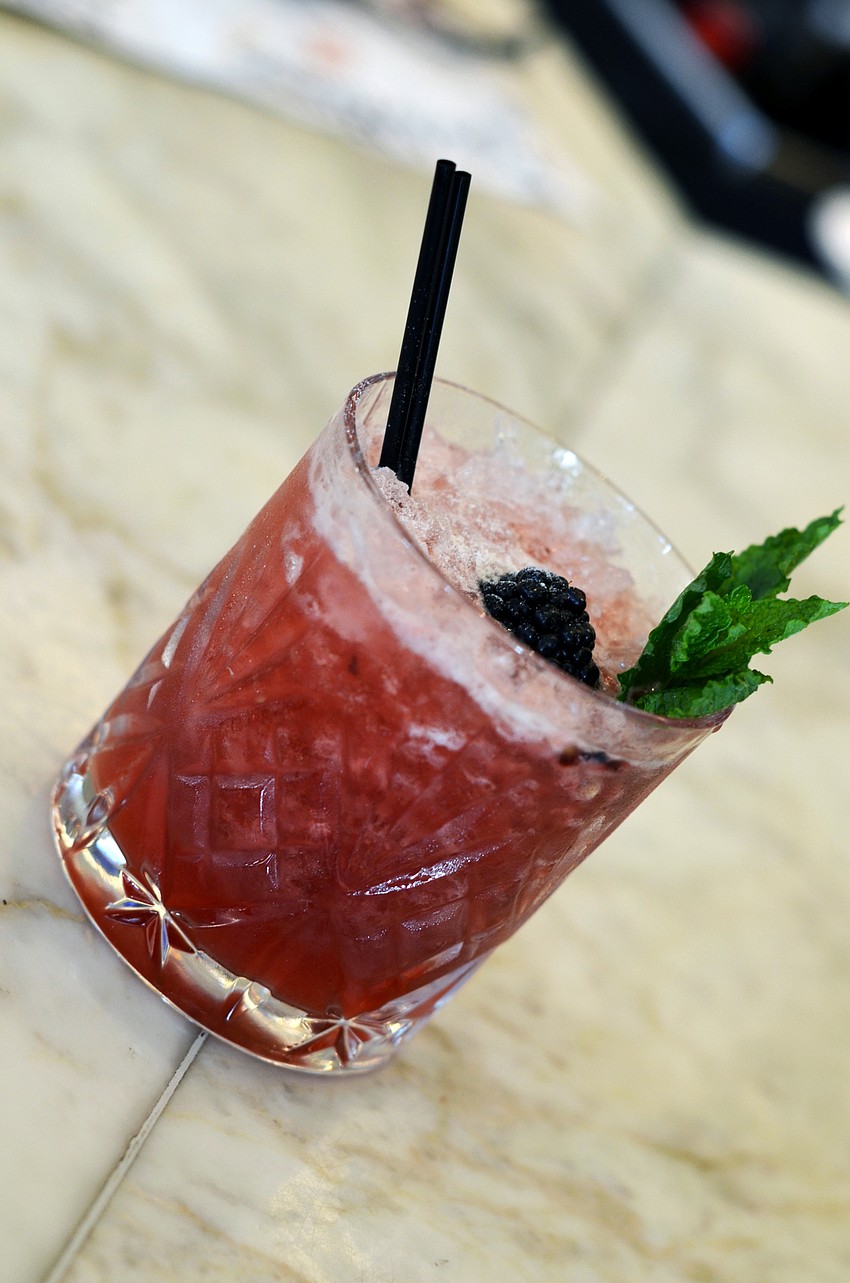 Guests enjoyed a variety of Derby cocktails, including this twist on the original — a blueberry mint julep.