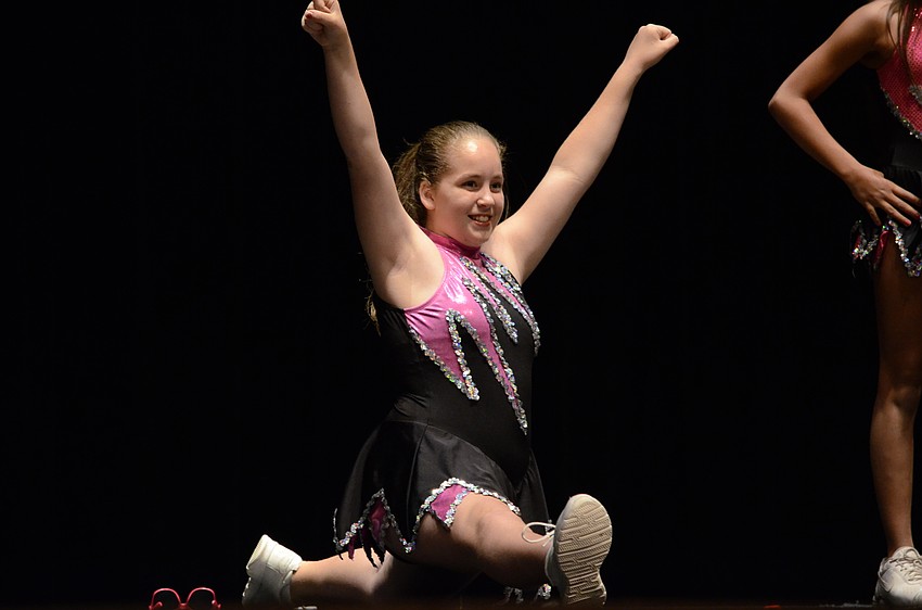 Tara fifth-grader Rylee Buckner does the splits for the finale.