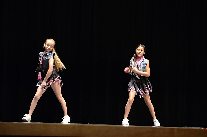 Middle schoolers Brianna Long and Lauren Wolfe choreographed their own routine to Black Widow by Iggy Azalea.