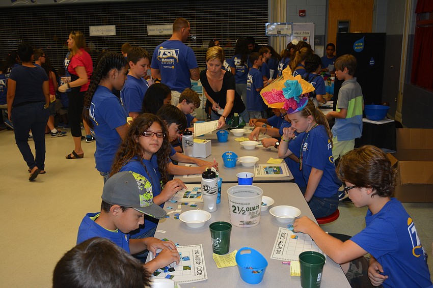 When their water towers weren't being judged, the students played games associated with the use of water.