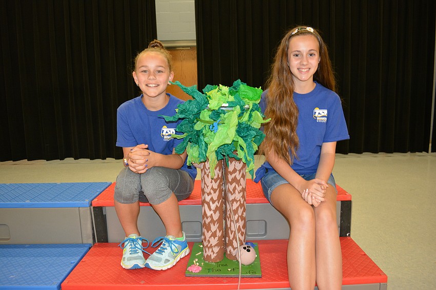 Eden Gibbs and Angelina Frazzoni of McNeal Elementary won the ingenuity portion of the contest with their palm tree water tower.