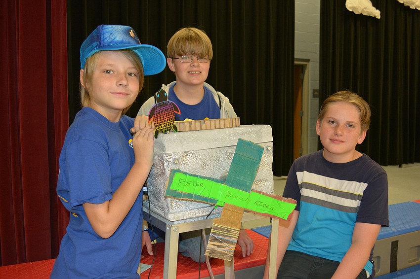 Bronson Empsall, Foster Matuszewski and Aiden Burrows entered a water tower complete with a working windmill.
