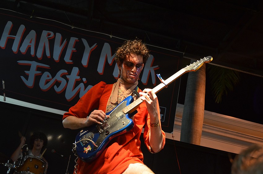 PWR BTTM performs at the Harvey Milk Festival.