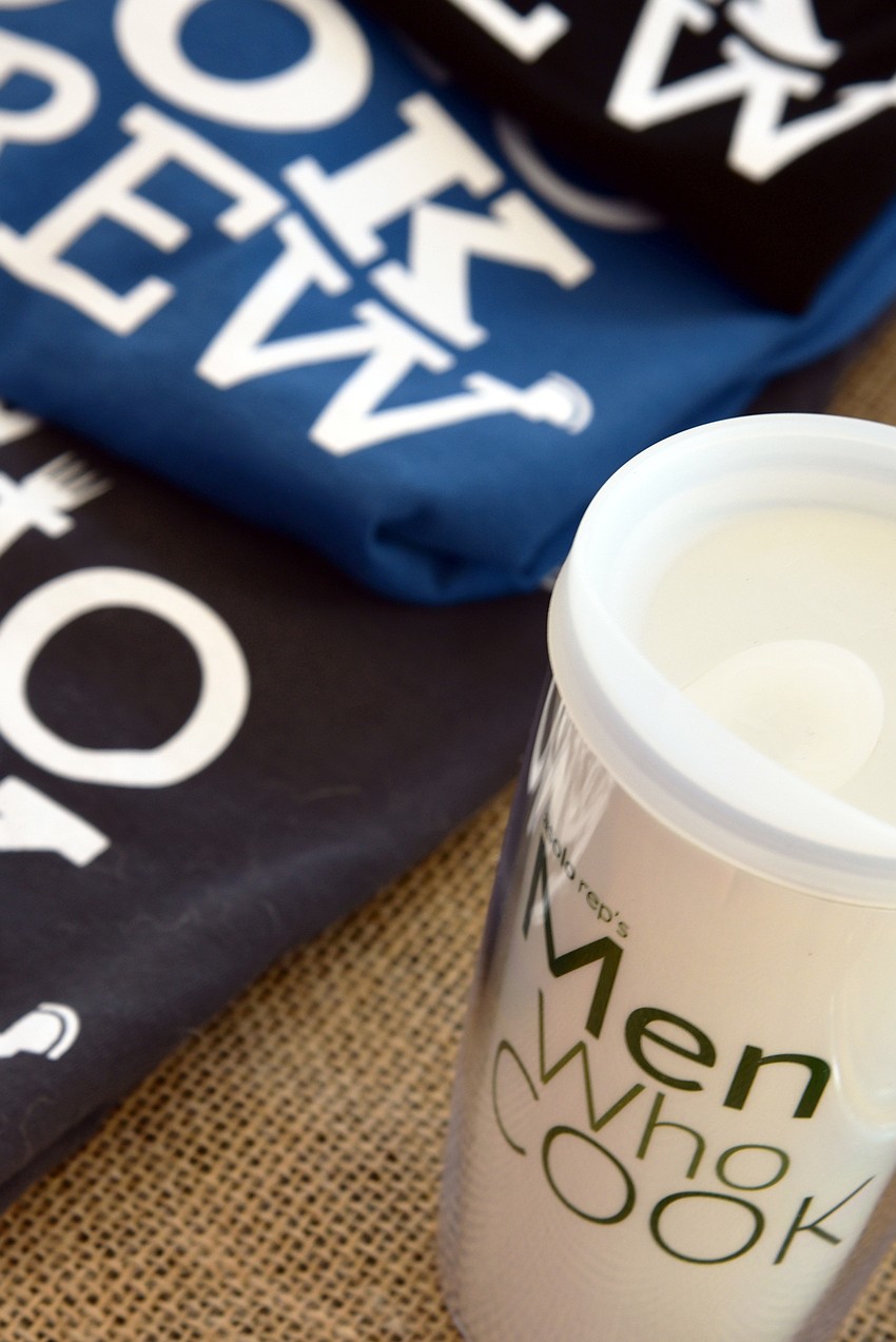 Guests were able to purchase Men Who Cook & Brew aprons, cups and shirts at the event.