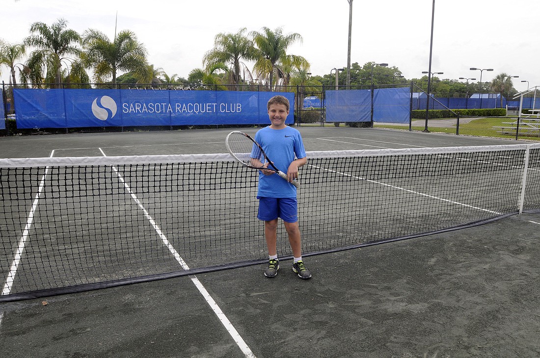 Ten-year-old Andrew Salu has been playing tennis for the past three years and has a pair of national titles to his credit.