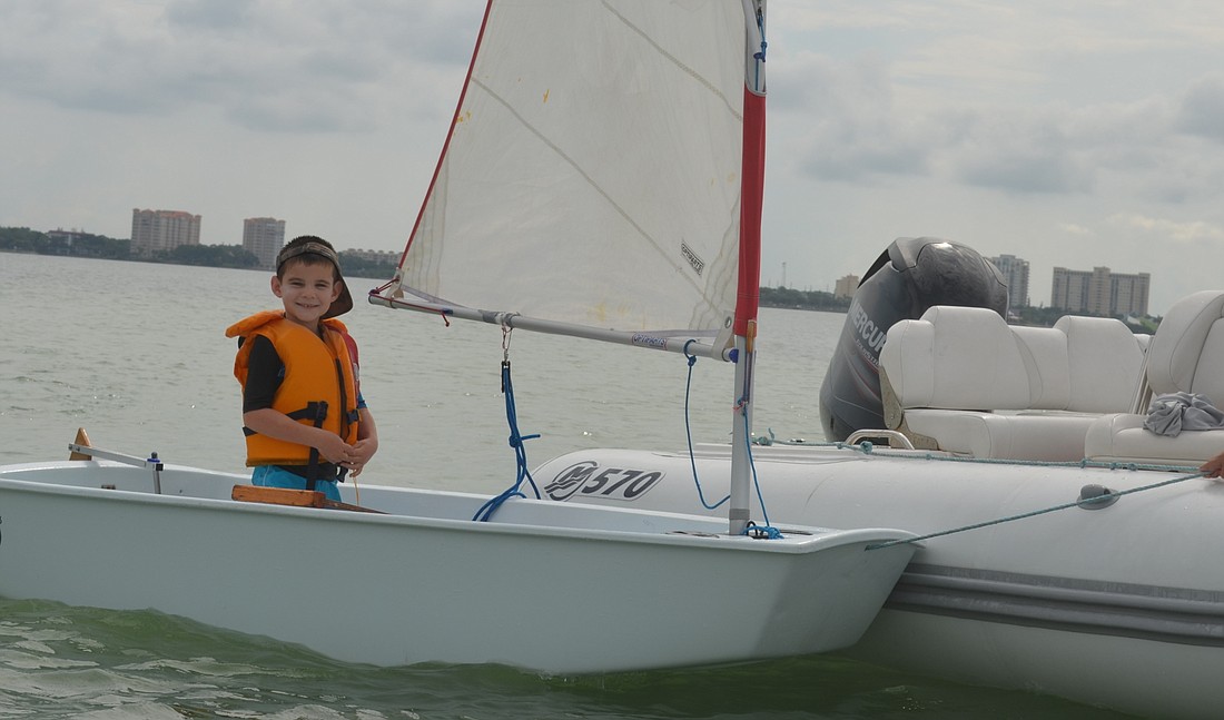 Andre Hersom, 5, at last year's Sarasota Youth Sailing Program summer camp.