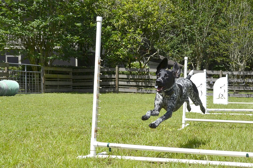 Mia of Bradenton practices her jumps.