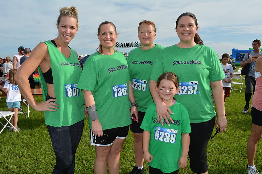 Christi Napier, Joleen Bowman, Tammy Richardson and Amy White with her daughter, Kaylyn, 6, came from Pinellas County.