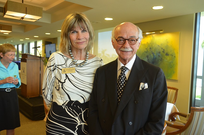 Sarasota Vice Mayor Suzanne Atwell with Lee DeLieto, member of the Plymouth Harbor, Inc. Board of Trustees and the Plymouth Harbor Foundation Board of Trustees