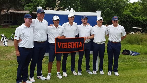 Lakewood Ranch graduate Danny Walker, third from right, will represent the University of Virginia in the NCAA Men's Golf Championships May 27-30, in Eugene, Ore. (courtesy photo)