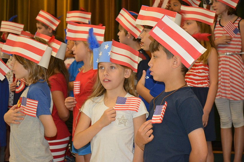 Ariana Rozanski and Noah Horne show their patriotism.