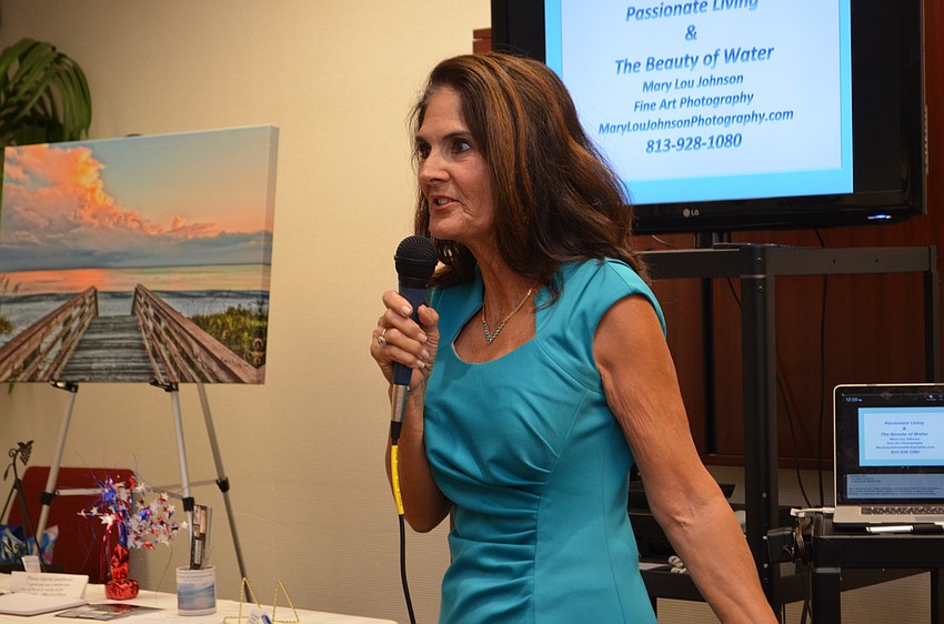 Salon Series guest speaker Mary Lou Johnson addresses attendees.