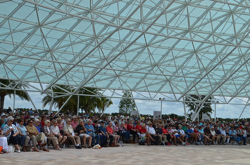 The Patriot Plaza at Sarasota National Cemetery was packed with residents paying their respects during the Memorial Day Ceremony Saturday, May 28.
