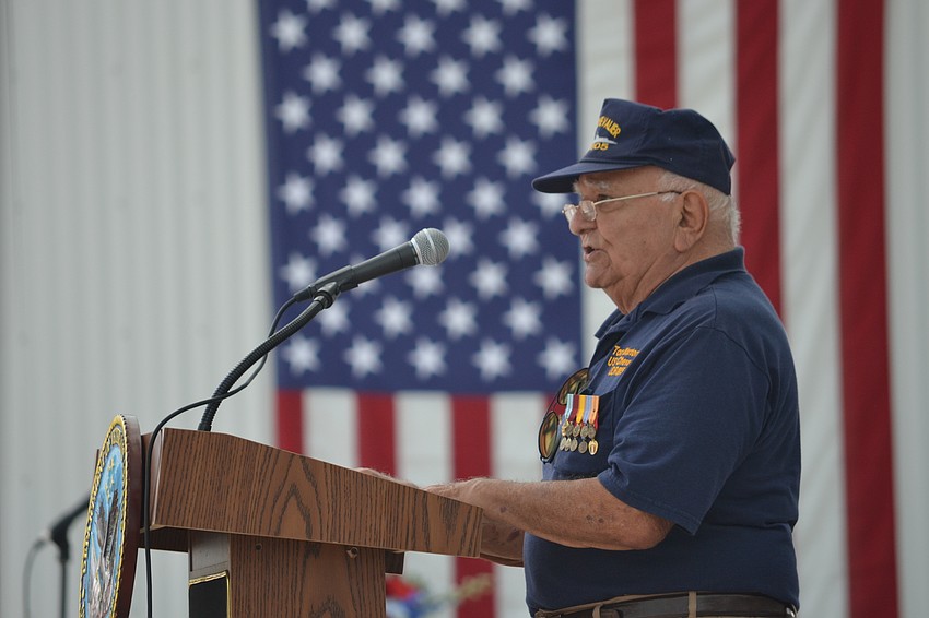 Retired Navy Master Chief Tom Martorana recited the Pledge of Allegiance giving an in-depth definition for each line.