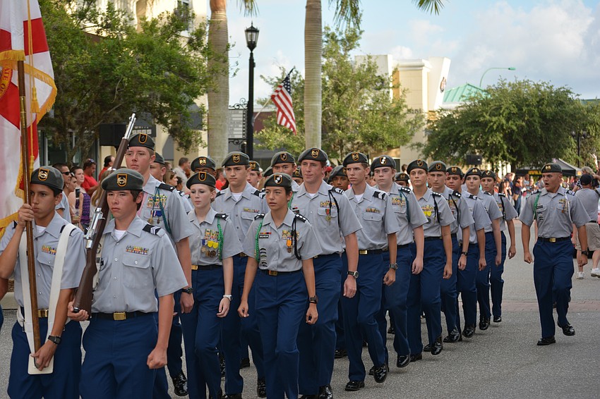 Lakewood Ranch High Schools JROTC members marched to honor those who died defending our country.