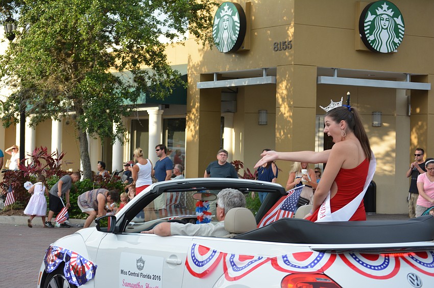 Bradenton's Samantha Hyatt, the reigning Miss Central Florida, plays to the crowd.