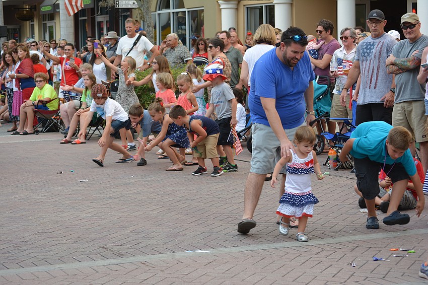 It was a made scramble for candy all along Lakewood Main Street.