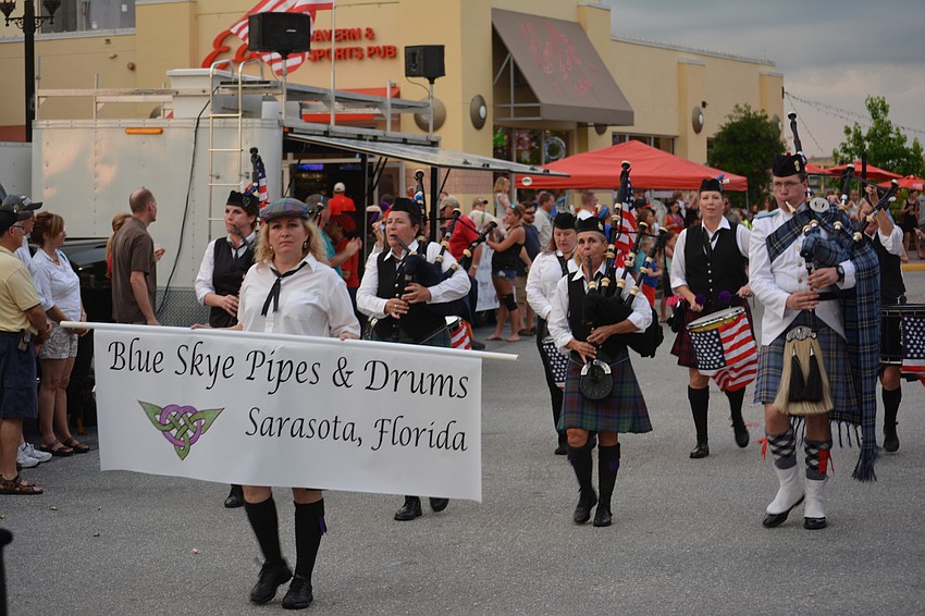 The Blue Skye Pipes and Drums was the last parade entry.